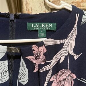 Lauren Ralph Lauren Midnight Blue Dress with Floral Accents